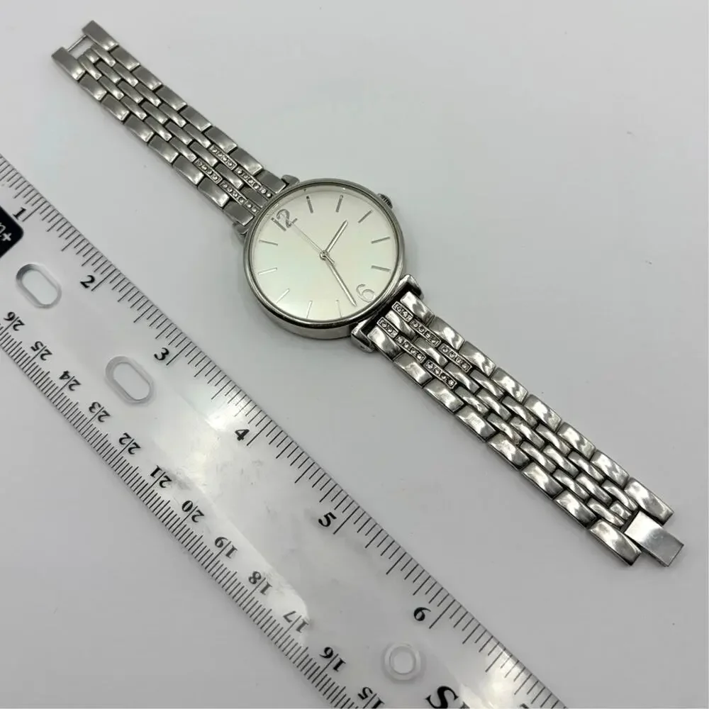 Silver Crystal Retro Watch